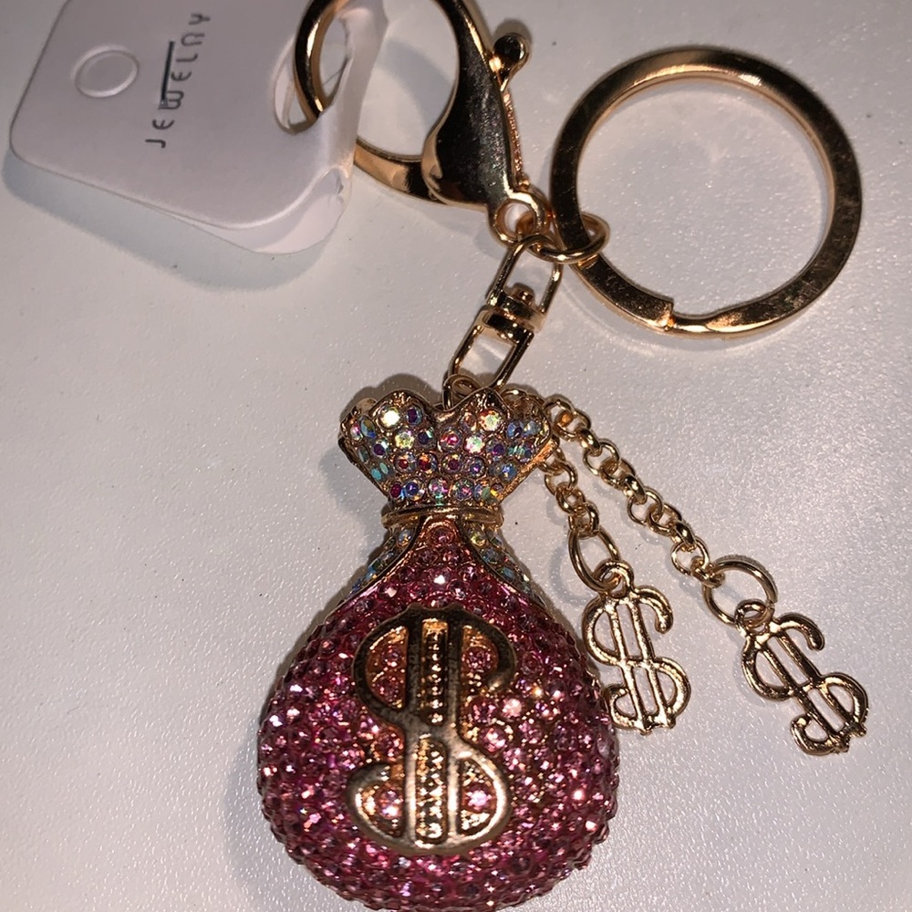 Aurora borealis Money Bag purse/bag charm keychain nwt